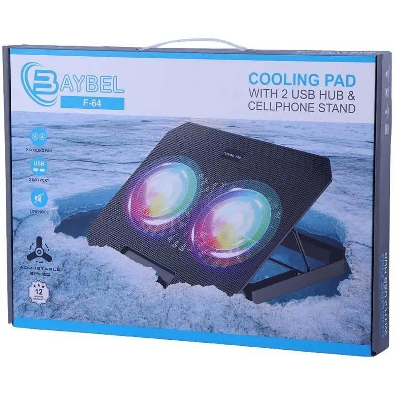 پایه خنک کننده 2 فن لپ تاپ BAYBEL مدل F-64 - تصویر محصول 4